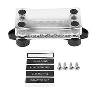 WIHFHGZ Boîte de Jonction Double 6 Voies, Barre de Distribution Électrique, 4 Bornes 100A 12-48V - Couvercle Antipoussière Transparent, Résistance Corrosion, pour Camion Bus Bateau