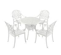 WIHFHGZ Chaises de Jardin en Aluminium Coulé, Empilables, Blanches, 2 Pièces - Légères et Solides, Confortables pour Terrasse Extérieure