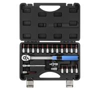 WIHFHGZ Coffret Outils Réparation Vélo, 21 Pièces, Clé Dynamométrique 1/4 Pouce - Précision Torque 2-24N.m, Matériaux S2 & CR - V, Idéal Cyclistes & Ateliers