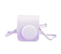 WIHFHGZ Étui Appareil Photo Instantané, Protection Imperméable en Cuir PU Violet, pour Mini 12 - Protection Douce Antirayures, Bandoulière Ajustable (Violette)