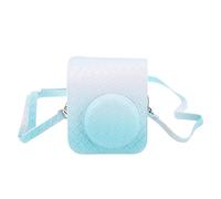 WIHFHGZ Étui Appareil Photo Instantané, Protection Imperméable en Cuir PU Violet, pour Mini 12 - Protection Douce Antirayures, Bandoulière Ajustable (Bleue)