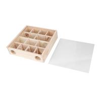 WIHFHGZ Hamster Maze Bois Naturel, Jeu Interactif, 25x25x7cm - Amusement Intelligent, Verre Acrylique Transparent, pour Hamsters Curieux
