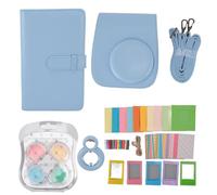 WIHFHGZ Housse de Protection Appareil Instantané en Cuir PU Violet Iris, Album Photos 108 Feuilles, Sangle Épaule Ajustable - Miroir Selfie, Filtres Couleurs, Cadres Photo Créatifs (Azul)