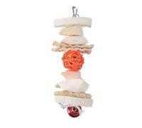 WIHFHGZ Jouet à Mâcher pour Perroquet en Rotin Tressé à la Main, Os de Seiche Supplément de Calcium, Accessoires Couleur Aléatoire - Léger et Sûr, Crochet Métallique Durable, pour Petite