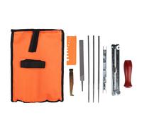 WIHFHGZ Kit Affûtage Tronçonneuse 10 Pièces, Lime Guide Bar Métal Durable, Ensemble Outils Compact - Entretien Professionnel, Facile à Transporter, Restauration de Tranchant Efficace