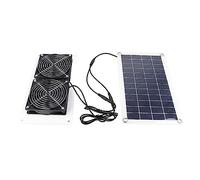 WIHFHGZ Kit Double Ventilateur Solaire Portable, 18V 10W, Étanche - Refroidissement Efficace, Cellules Polycristallines, Idéal pour Serres et Poulaillers