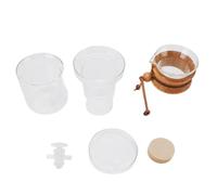 WIHFHGZ Machine à Café Infusion à Froid 400ml Verre Borosilicate et Bois, Réglage du Débit d’Eau - Expérience Aromatique Pure, Résistance Thermique, Usage Maison et Bureau