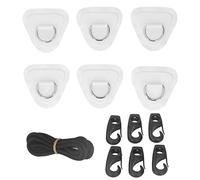 WIHFHGZ Patch D Ring PVC - Renforcement Kayak Gonflable, Insert Acier INOX 304, Facile à Installer, Durable avec Corde élastique 2,5m, idéal Bateaux PVC, canoës et Paddles