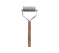WIHFHGZ Pet Undercoat Rake Rabouchez l'élimination de Double Row Wood Handle Dog Hair Deding Brush pour Le toilettage de Chiot pour Chats
