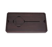 WIHFHGZ Plateau à Thé en Bambou, Rangement d'Eau et Drainage, Plateau Robuste et Simple, Usage Domestique - Design Élégant, Poignée Intégrée, Idéal pour Service de Thé (S)