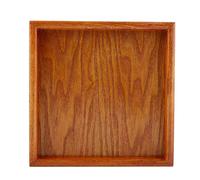 WIHFHGZ Plateau à Thé en Bois Massif Carré, 30x30 cm, Surface Lisse et Bords Relevés - Élégance Naturelle, Durable et Polyvalent pour Café, Restaurant et Maison (18 * 18 cm)