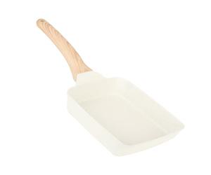 WIHFHGZ Poêle Omelette Rectangle Antiadhésive, Aluminium Beige, Poignée Phénolique - Cuisson Saine Sans Huile, Facile à Nettoyer, Pour Petit Déjeuner Familial