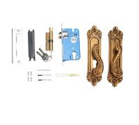 WIHFHGZ Poignée de Porte Style Européen Aluminium, Ensemble Serrure Silencieuse avec 3 Clés, Intérieur Chambre et Salle de Bain - Ergonomie Confortable, Construction Durable, Installatio