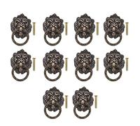WIHFHGZ Poignées de Meubles 10pcs, Forme Tête d’Animal, Bronze Vert, 68x42mm - Durable Zinc Alliage, Vintage Élégance pour Tiroirs et Boîtes