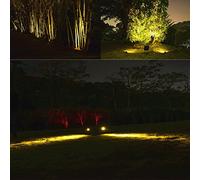 WIHFHGZ Projecteurs Solaires 2W Blanc 2 - en - 1, Étanches IP65, Éclairage Extérieur Jardin avec Panneau Solaire Ajustable et Installation Sans Outils - Allumage Automatique, Longue (Blanc chaud)