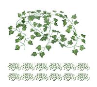 WIHFHGZ Rattan Plastique Vert, 12 Pièces, Feuilles Décoratives, 2,1 Mètres - Décoration Mariage, Fête, Clôture, Balancelle (Feuilles de patate Douce)