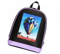 WIHFHGZ Sac à Dos LED avec Écran Intelligent, Contrôle Bluetooth, 30x26x12cm, Tissu Oxford Imperméable - Affichage Haute Définition, DIY Divertissement et Usage Commercial (Violette)