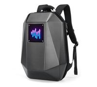 WIHFHGZ Sac À Dos LED, Grande Capacité, Coque Rigide PC, Matte Noir - Écran Couleur Personnalisable, USB/Bluetooth, Pour Cyclisme Moto Extérieur