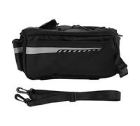 WIHFHGZ Sacoche Porte - Bagages Vélo, Isotherme en PU Cuir, 8L Noir - Grande Capacité, Imperméable et Réfléchissante, pour Cyclistes de Route