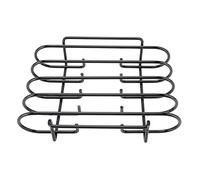 WIHFHGZ Support Côtes Barbecue 4 Rangées, Compact, Portable, en Fer Noir, Résistant et Durable - Cuisson Uniforme, Conception Pratique, Idéal Camping et Barbecue Extérieur