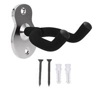 WIHFHGZ Support Mural Guitare Métal, Universel, Couleur au Choix - Gain d'Espace Optimal, Protection EVA, Pour Studio et Salon (Argent Mat)