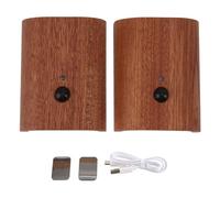 WIHFHGZ Veilleuse Led Intelligente en Bois, Capteur de Mouvement, Rechargeable USB, Aimantée, Lot de 2 - Éclairage Automatique, Liens Multiples, Idéale Escalier et Couloir