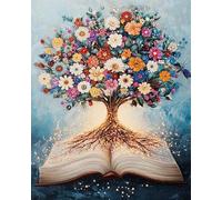 Wihgkin adultes broderie point de croix kits Arbre de la vie DIY débutant canevas point de croix kit 11CT toile pré-imprimé noel décoration de la maison （40x50cm）