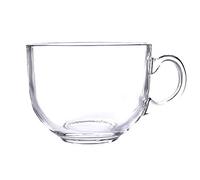 WIHXES Grande Tasse à Soupe de 450ml avec Poignées, Bol à Soupe en Verre Transparent avec Couvercle et Cuillères, Tasse de Petit Déjeuner pour Flocons d'Avoine, Salade, Dessert, Lait (450ml/15.2oz,A)