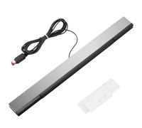 Wii Sensor Bar, Replacement Wired Infrared IR Ray Motion Signal Beam Sensor Bar Receiver with Stand 2M Cord No Power Adapter Required Compatible with Nintendo Wii and Wii U Console Silver Black