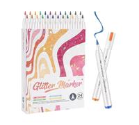 Wiiadfsdf Feutres Pailletés pour Marqueurs Metallisés Lavables à Base d'Eau | Stylos de Coloriage Lumineux Carnets de Notes, Bureau, École, Loisirs Créatifs et Travaux Manuels