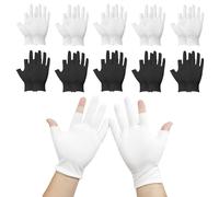 wiiAiloo Lot de 10 paires de mitaines hydratantes en coton pour eczéma - Pour homme et femme - Pour réparation de la peau rugueuse et craquelée - Pour écran tactile