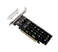 wiianoxd Nicfaky Carte Raid NVME Double Face à 4 Disques PCIeX16 vers M.2 M-Key NVMEx4SSD 2U Server Raid Adaptateur D'Extension Split Card
