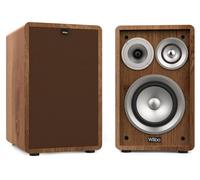 Wiibo Vintage 6 Walnut - Enceintes de bibliothèque HiFi - Puissance 100 W - Haut-parleurs 3 Voies - Grille Amovible - Tweeter 2", Squawker 3" et Woofer 5" - Son Surround