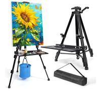 WIIGO Chevalet d'art pour peinture, réglable de 51 à 155 cm, trépied pliable, sac/fût/tablier, dessus de table, affichage de dessin