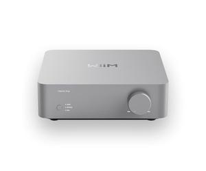 WiiM Vibelink Amplifier | Amplificateur de Puissance 100W avec ESS 9039Q2M DAC et TI TPA3255 | Compatible avec WiiM Mini, Pro, Pro Plus et Ultra | Entrées RCA, Coax et Optique | Argent