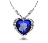 wiipujewelry Collier géant Titanic Cœur de l'Océan Saphir Bleu CZ Cristal Pendentif Bleu