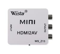 Wiistar HDMI to AV CVBS Converter 1080P Mini HDMI to RCA Composite Video Audio Converter Adapter Box Support PAL/NTSC for HDTV PS4