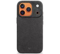 WIIUKA Alcantara Étui de protection pour iPhone 17 Pro, fait à la main, extra fin, alternatif en cuir, gris mystère