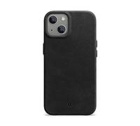 WIIUKA Coque Étui de protection en cuir pour iPhone 15, fabriqué en Allemagne, étui en cuir extra fin, étui de protection haut de gamme, Qi, noir vintage