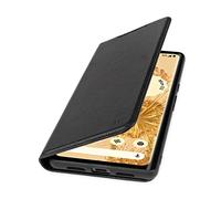 WIIUKA Étui de protection pour Google Pixel 9/9 Pro, en cuir allemand, avec compartiment pour cartes, extra fin, étui pour téléphone portable, avec fonction support, noir