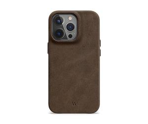 WIIUKA Étui de protection pour iPhone 14 Pro Max, en cuir extra fin, fabriqué en Allemagne, marron vintage