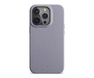 WIIUKA Étui de protection pour iPhone 15 Pro Max, en cuir extra fin, fabriqué en Allemagne, lavande