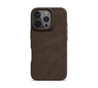 WIIUKA Étui de protection pour iPhone 16 Pro Max, en cuir extra fin, fabriqué en Allemagne, marron vintage