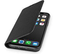 WIIUKA Étui en cuir véritable de qualité supérieure pour Apple iPhone 11 Pro Max, avec compartiment pour cartes, extra fin, noir
