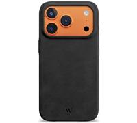 WIIUKA Étui pour iPhone 17 Pro, en cuir fabriqué en Allemagne, protection à 360°, étui en cuir extra fin, étui de protection premium, compatible Qi, skiin More VL, noir vintage