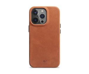 WIIUKA Qi Étui de Protection en Cuir Allemand pour iPhone 13 Pro Max Marron Vintage