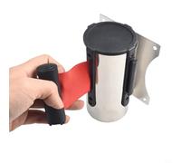 WIIYENA Barrière de contrôle de la foule rétractable à fixation murale, cordon de file d'attente extractible pour aéroports, banques, écoles (rouge, 2 m)