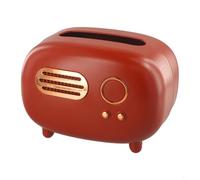 WIIYENA Boîte à mouchoirs, boîte à mouchoirs intelligente, support de couverture, distributeur de papier de serviette, boîte de rangement, organisateur pour la salle de bain (rouge)