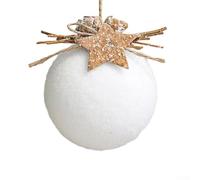 WIIYENA Boule de Noël en mousse blanche flocon de neige cloche pendentif sapin de Noël pour fête de Noël 2025 Nouvel An Navidad Natal Noel, boule de Noël blanche