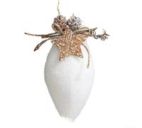 WIIYENA Boule de Noël en mousse blanche flocon de neige cloche pendentif sapin de Noël pour fête de Noël 2025 Nouvel An Ornement Navidad Natal Noel, radis goutte d'eau